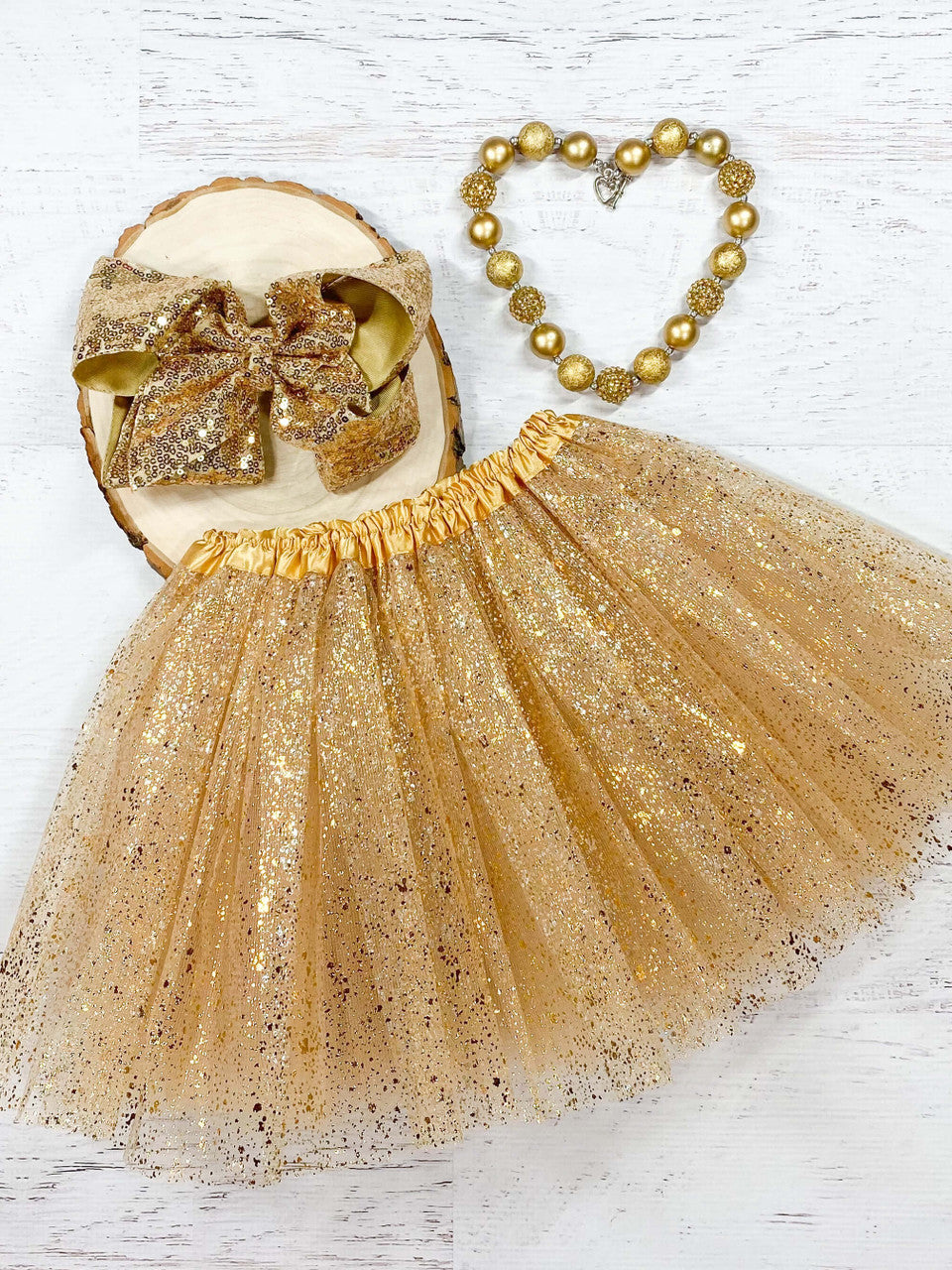 Gold Sparkle Girl Tutu 2 8 yrs