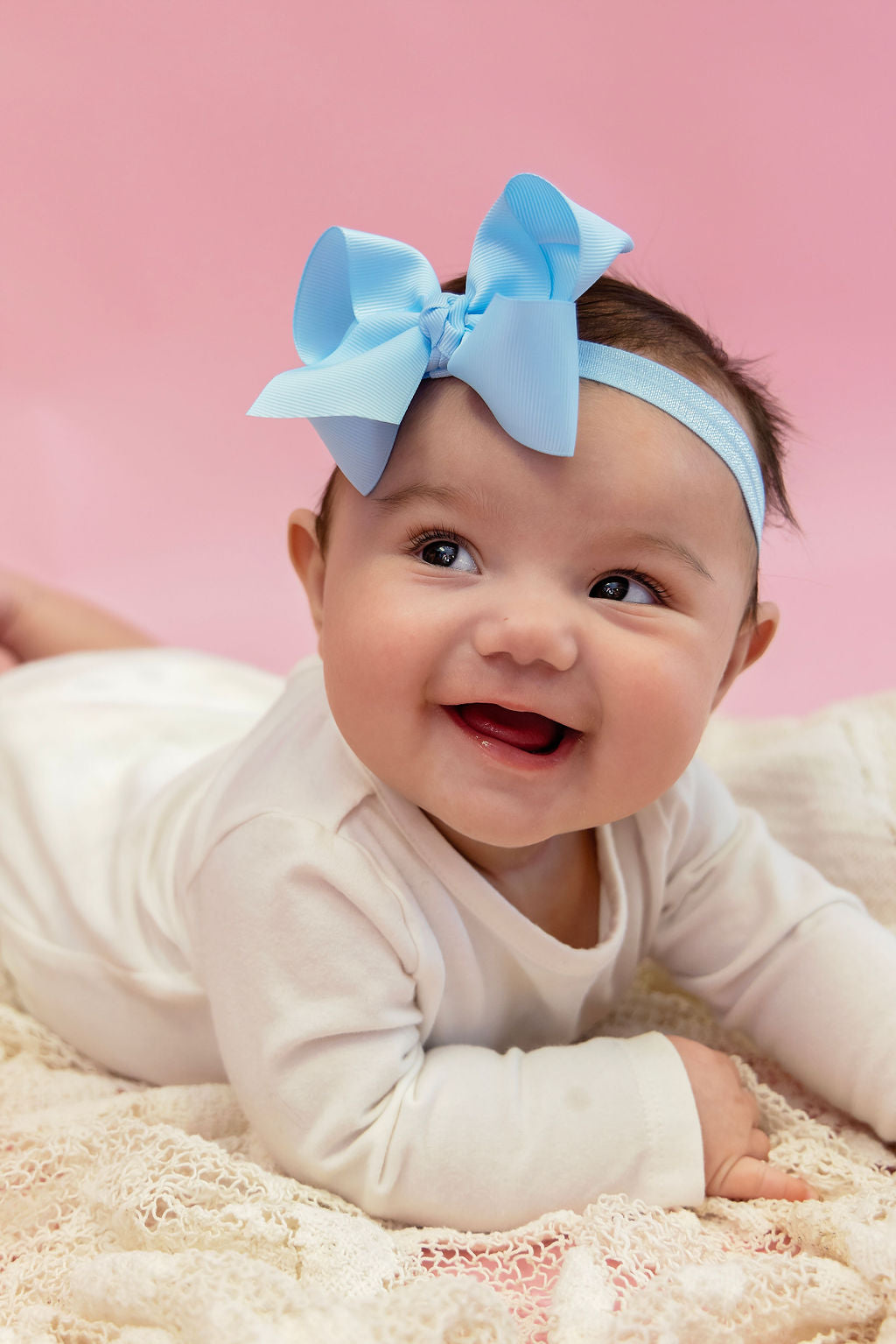 4" Bow headband on baby girl