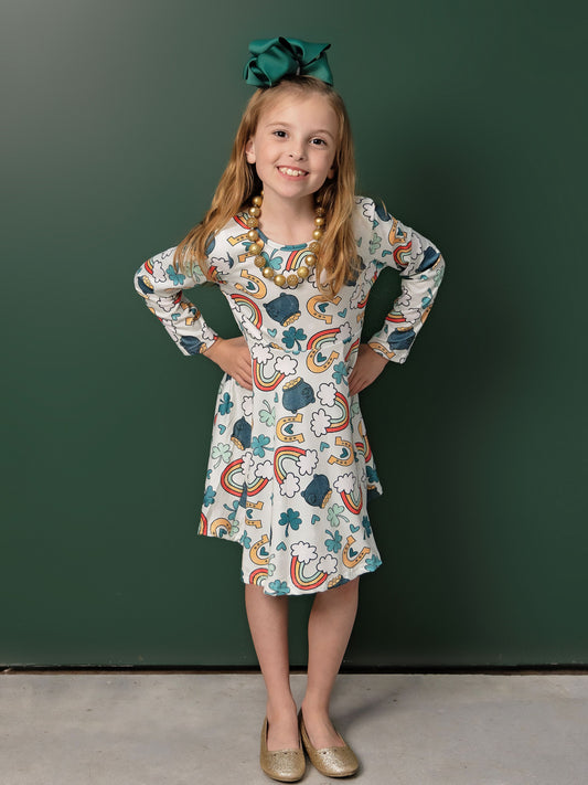 Rainbows & Pots of Gold Twirl Dress