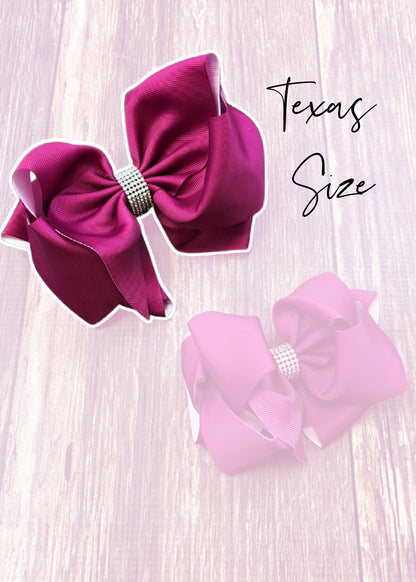 Plum Rhinestone Center Knot Hair Bows  (2 Size Options!)