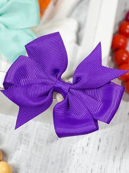 purple pinwheel bow