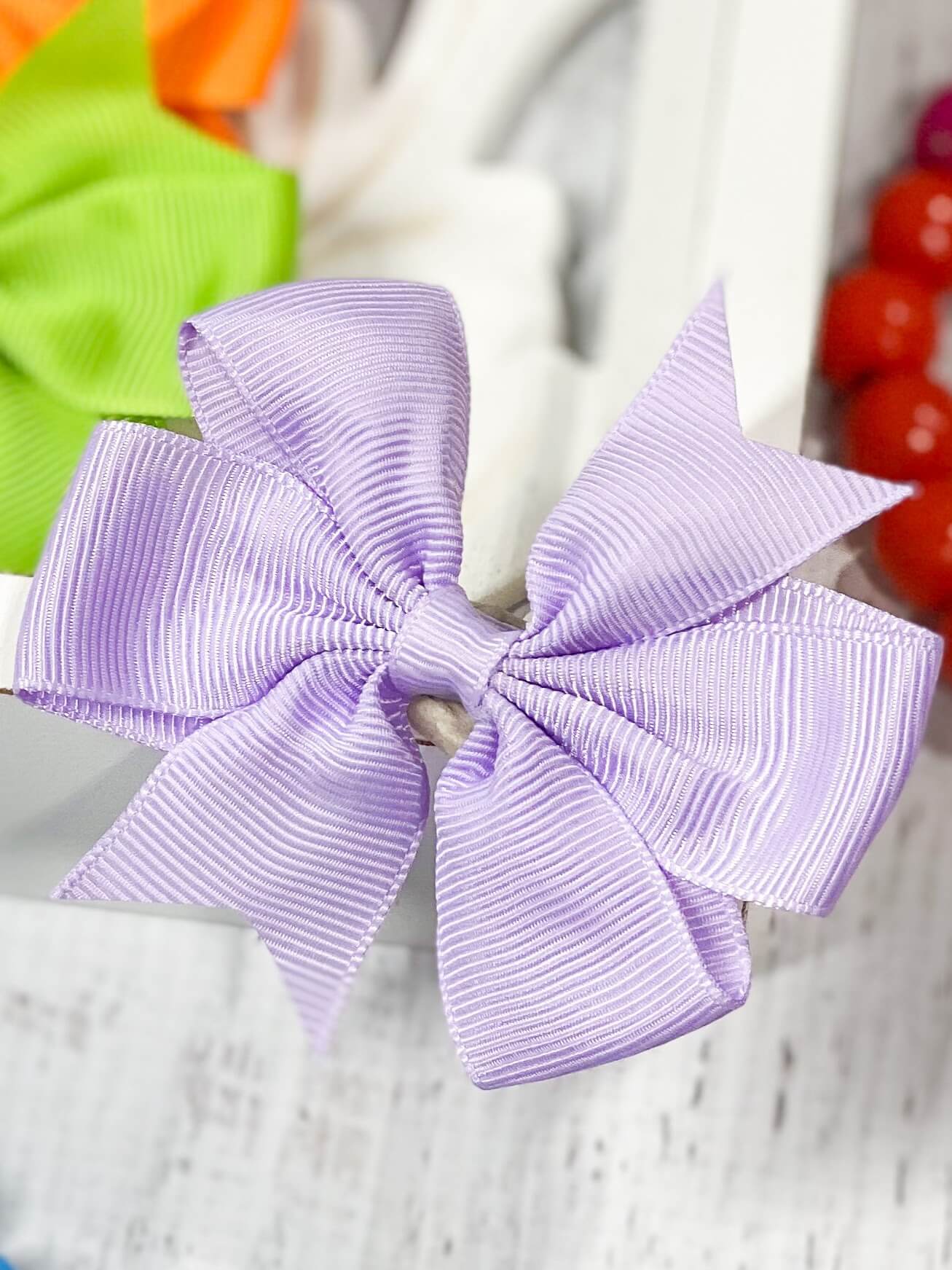 lavender pinwheel bow