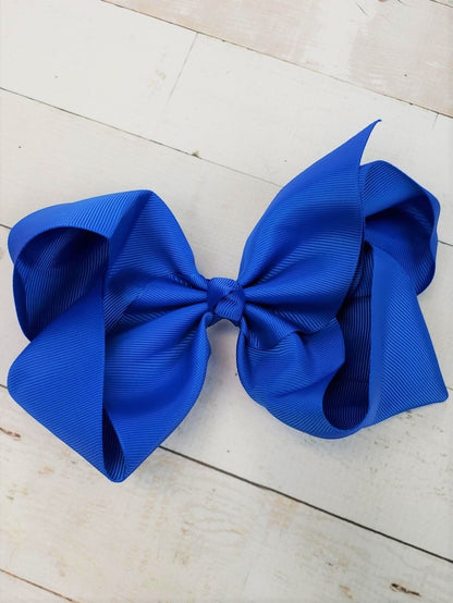 Royal Blue Big Bows - Texas Size Grosgrain Hair Bow