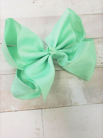 Mint Big Bows - Texas Size Grosgrain Hair Bow