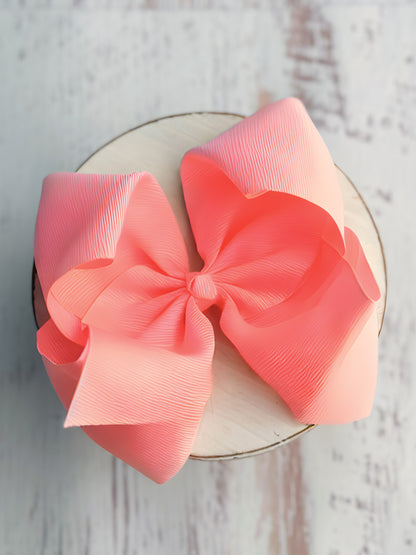 coral texas size hair bow