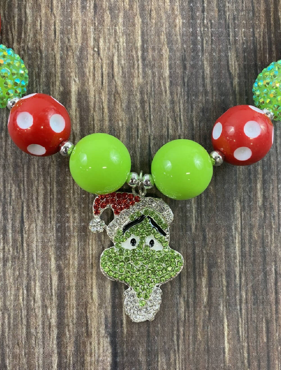 The Grinch Christmas Chunky Bead Necklace