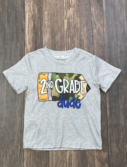 2nd Grade Dude Camo Pencil T-Shirt