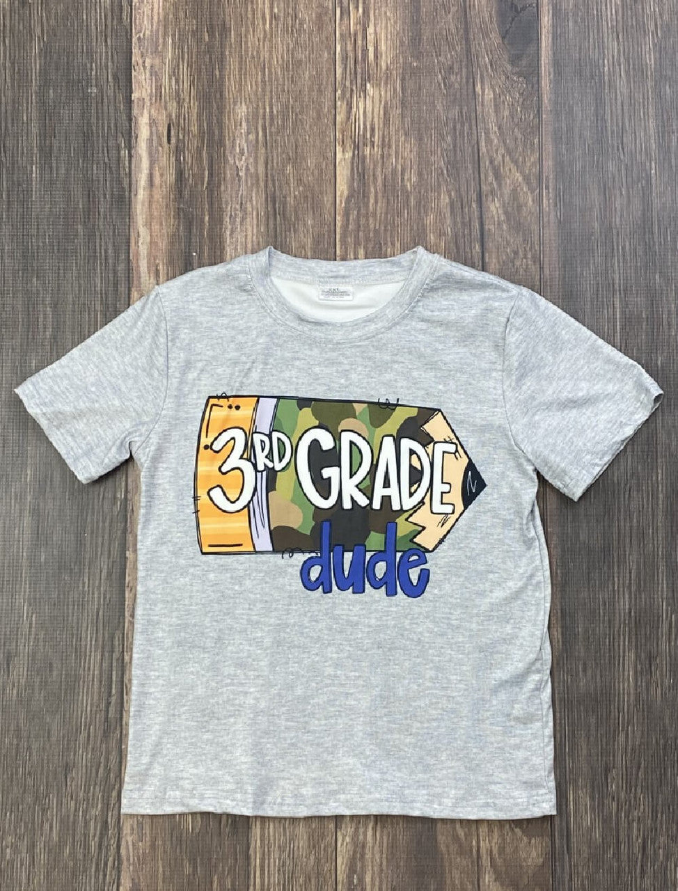 3rd Grade Dude Camo Pencil T-Shirt - Boys