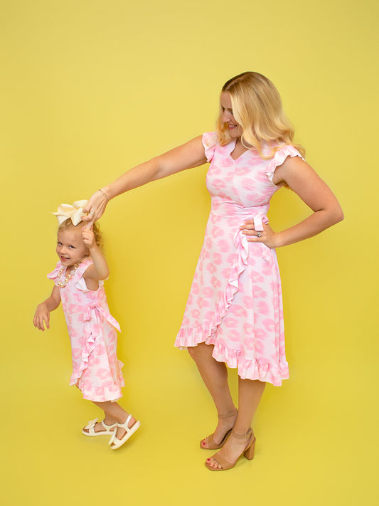 Mommy & Me Pink Ruffled Dress