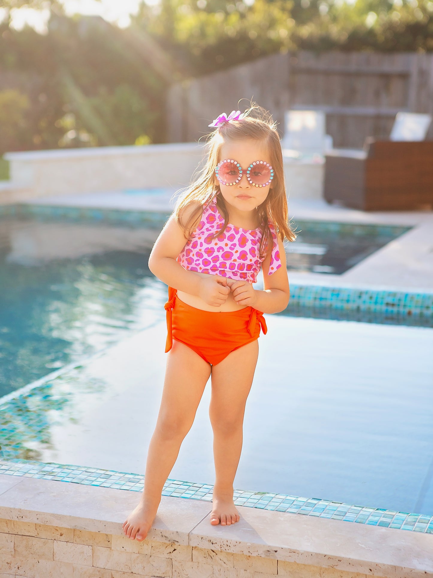 Hot Pink & Orange Animal Print Bikini