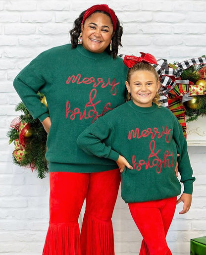 model pic of merry & bright sweaters