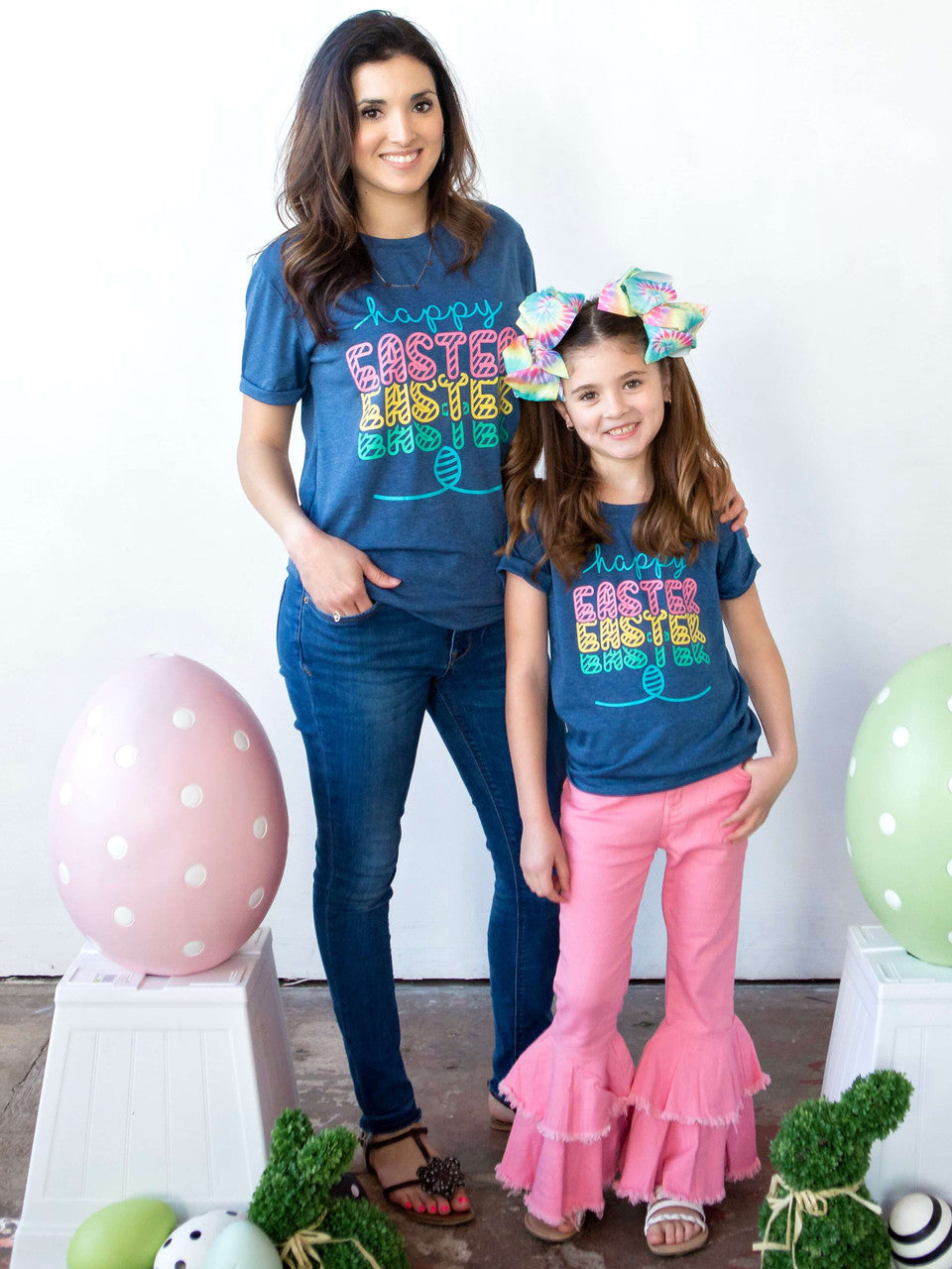 Happy Easter Tees on models