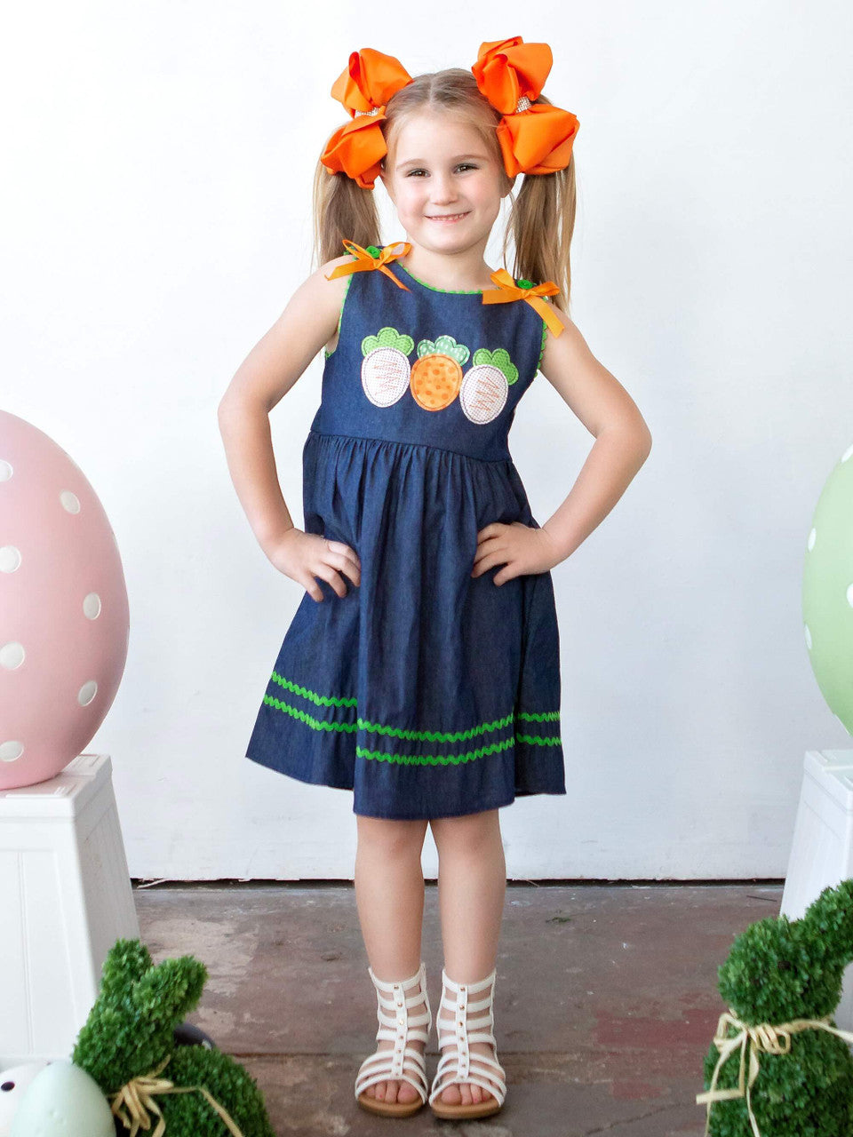 Carrots denim applique dress