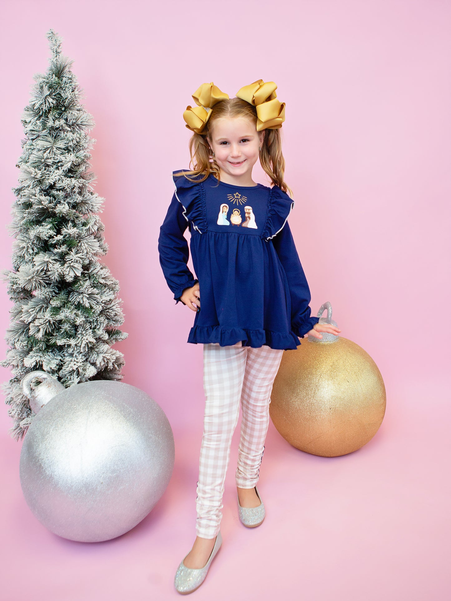 Nativity Gingham Pants Set