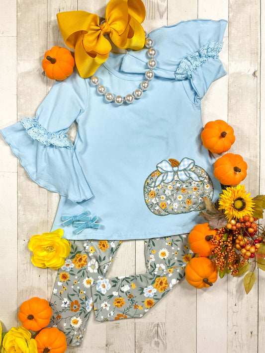 FLoral Pumpkin legging set