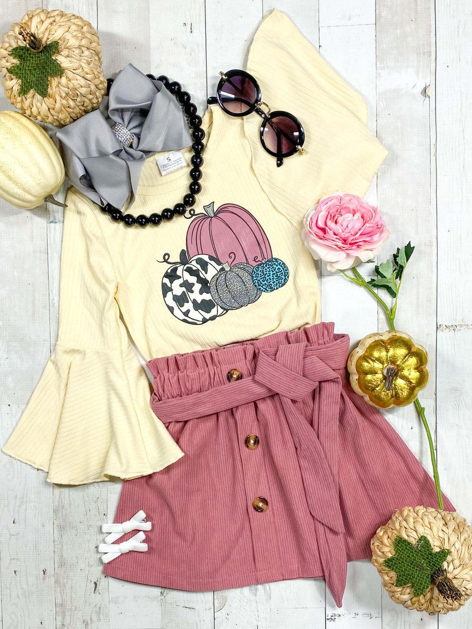 Pink Pumpkin Patch Boutique Outfit for Girls