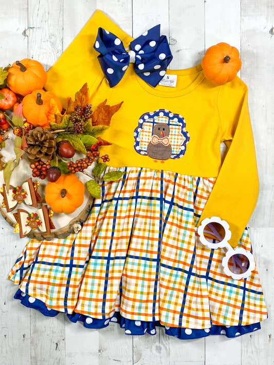 Turkey dress - polka dot and plaid