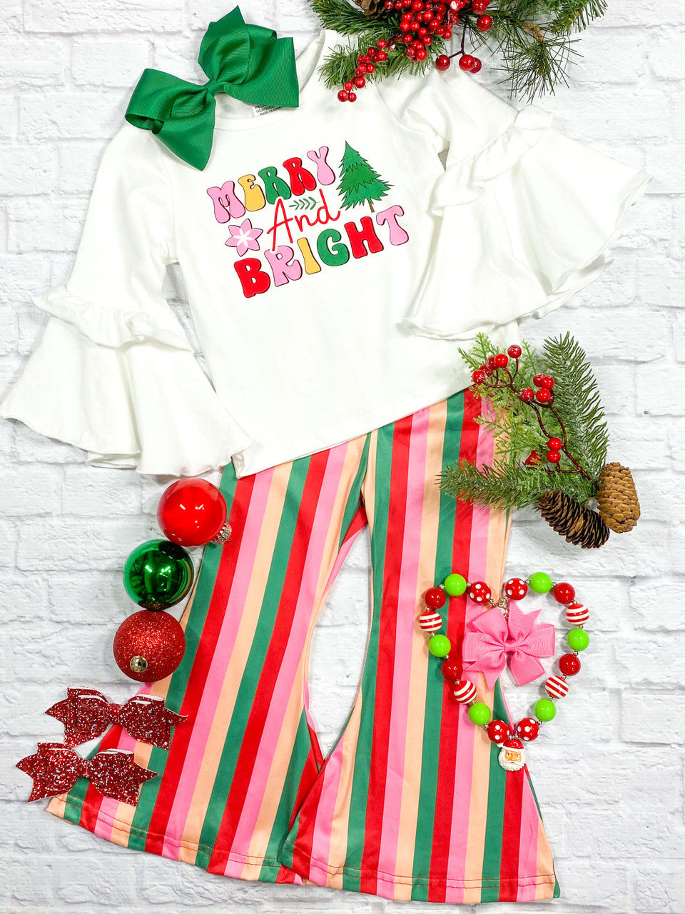 Merry and Bright Christmas pants set