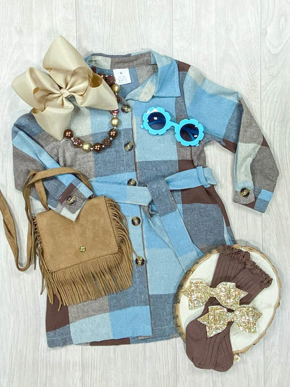 Girls Dress - plaid mom & me set