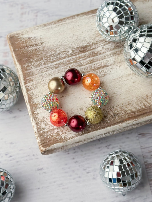 Autumn colored chunky bead bracelet