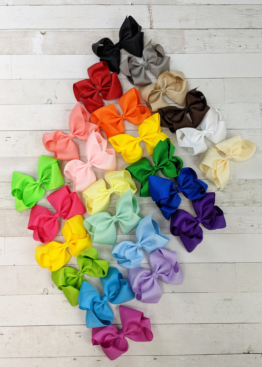 Classic Oversized Size Hair Bow Variety Packs - 6 Bows (4 Color Set Options!)