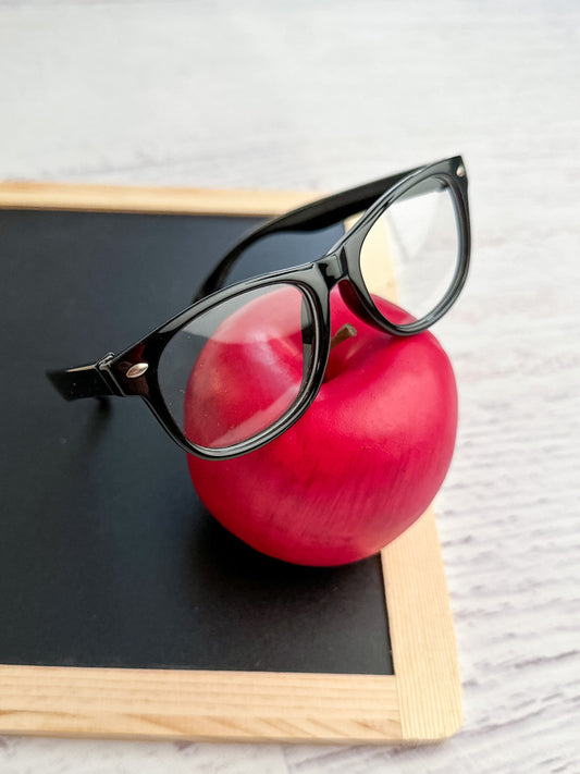 black clear-lensed fake glasses for back to school