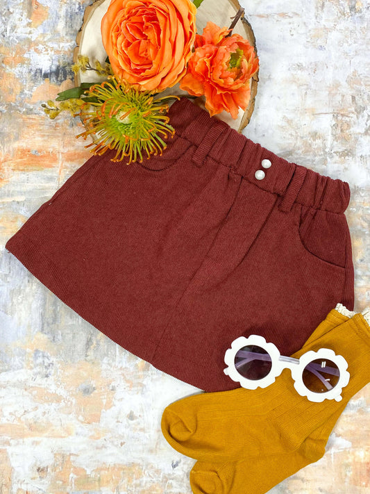 Classic maroon skirt with an elastic waist