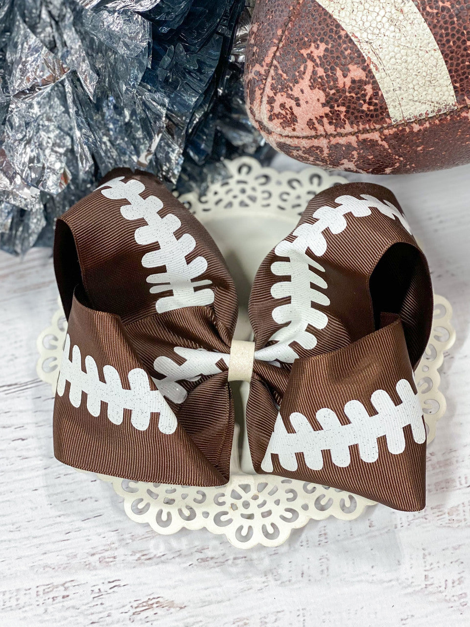 Football Texas size hair bow for girls