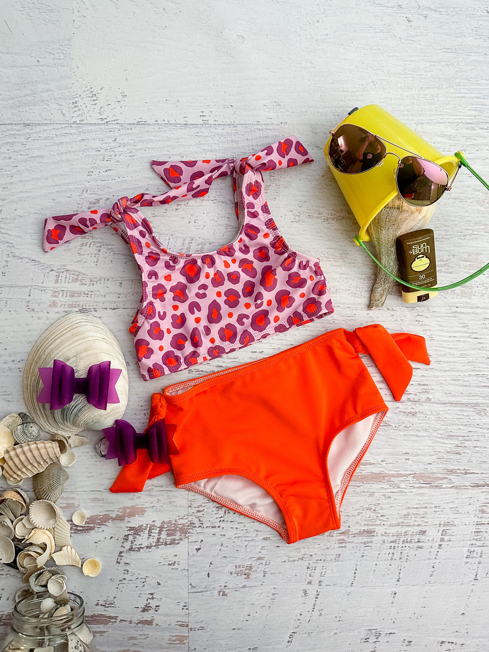 Hot Pink & Orange Animal Print Bikini