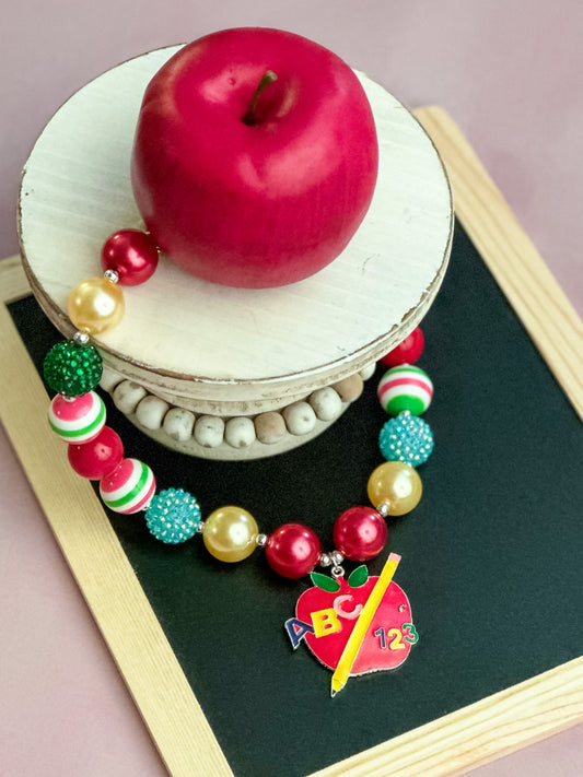 multicolored abc necklace for back to school