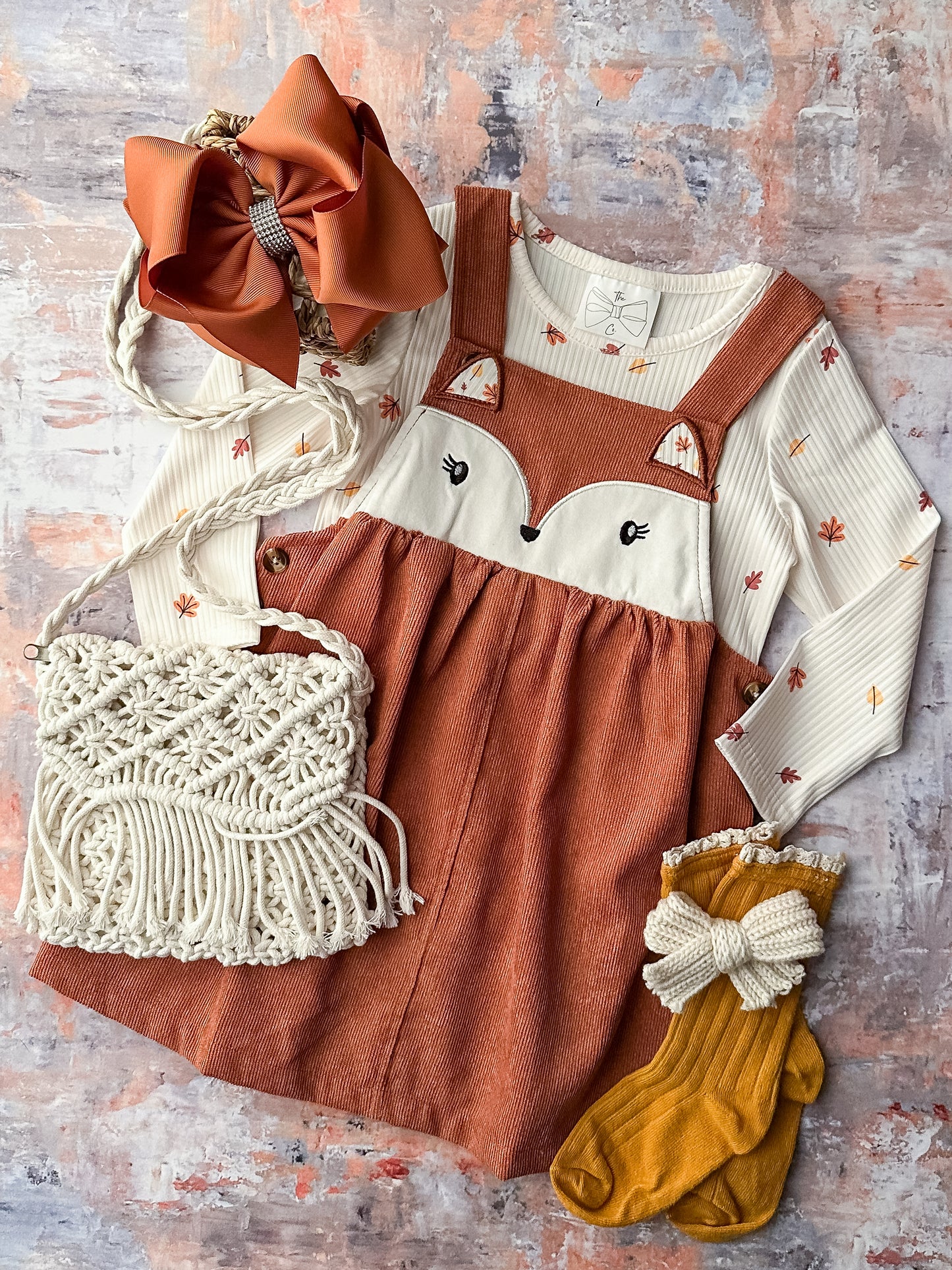 Cute as a Fox Suspender Skirt Set