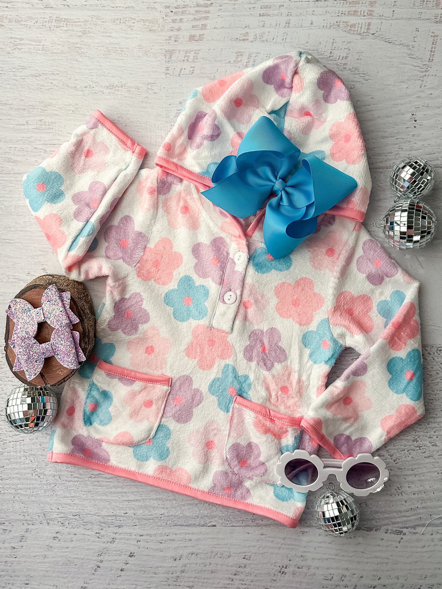 Pastel Flowers Girl's Hoodie