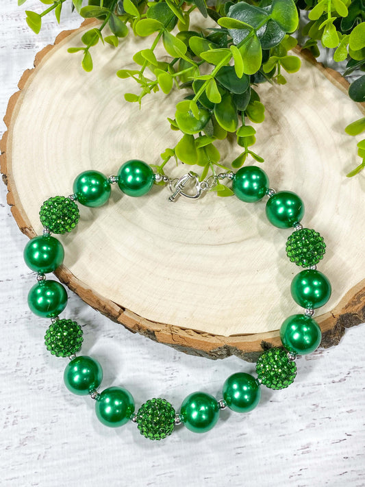 Green Chunky Bead Necklace