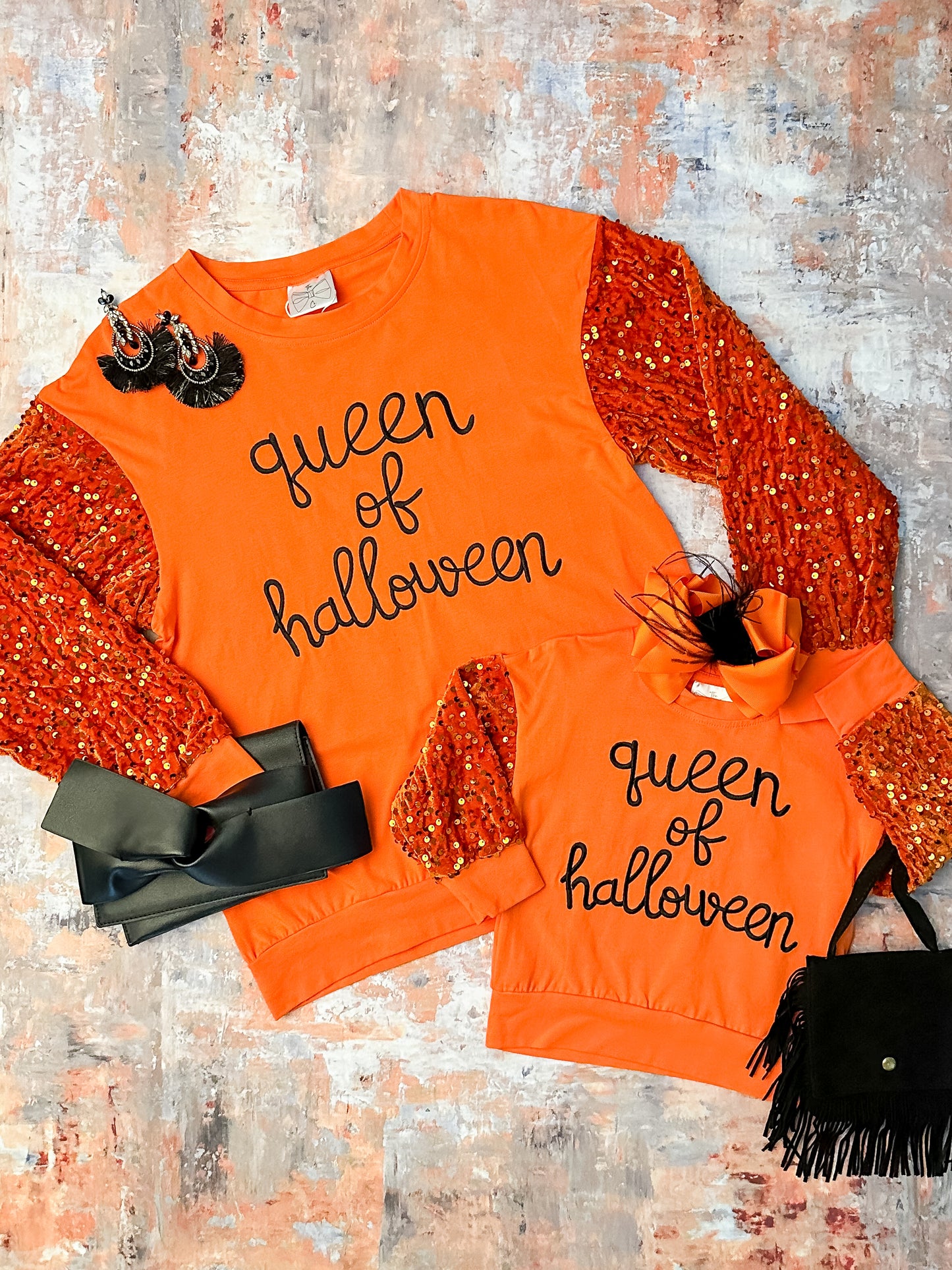 moms and child's Queen of Halloween Sweater