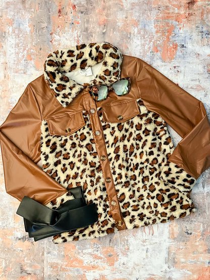 mom's Brown Animal Print Coat