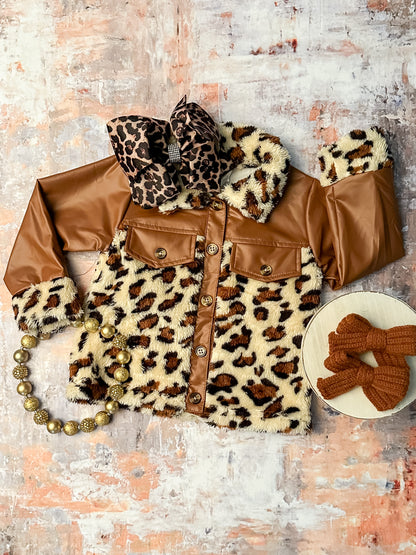 child's Brown Animal Print Coat