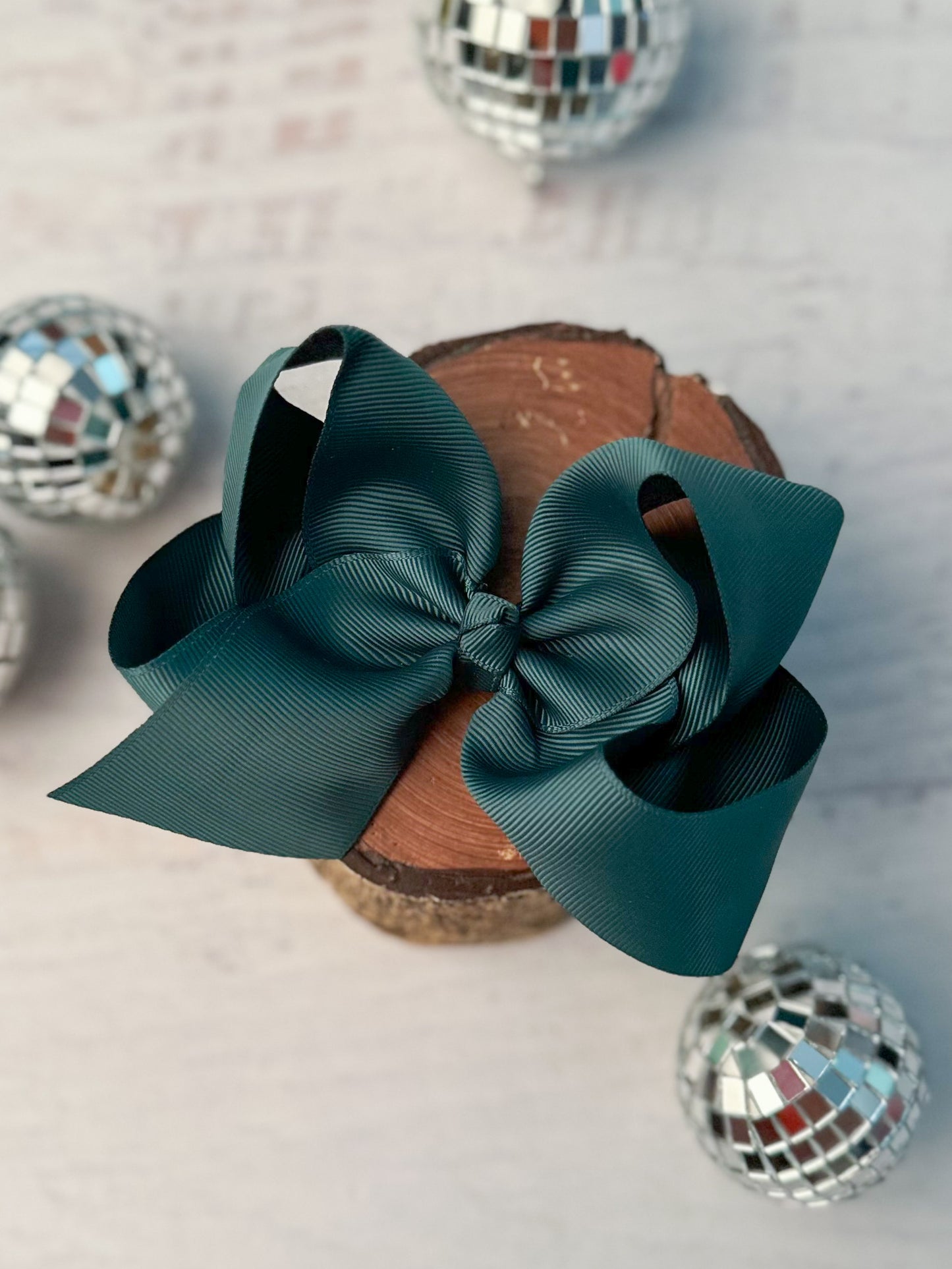 hunter green classic grosgrain hair bow