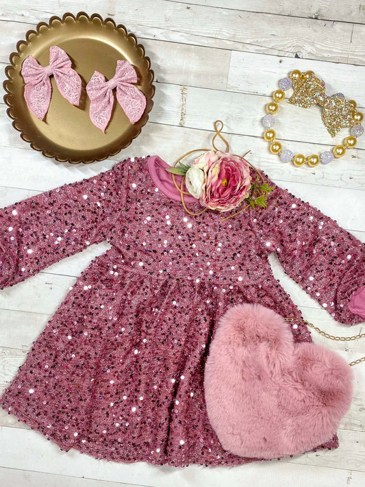 Pink Sparkly Sequin Dress