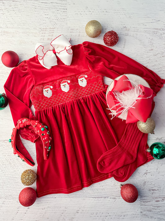 Santa Trio Red Velvet Dress