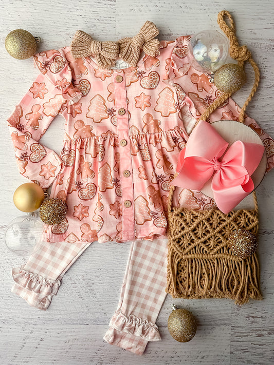 Pretty N Pink Gingerbread with Leggings Set