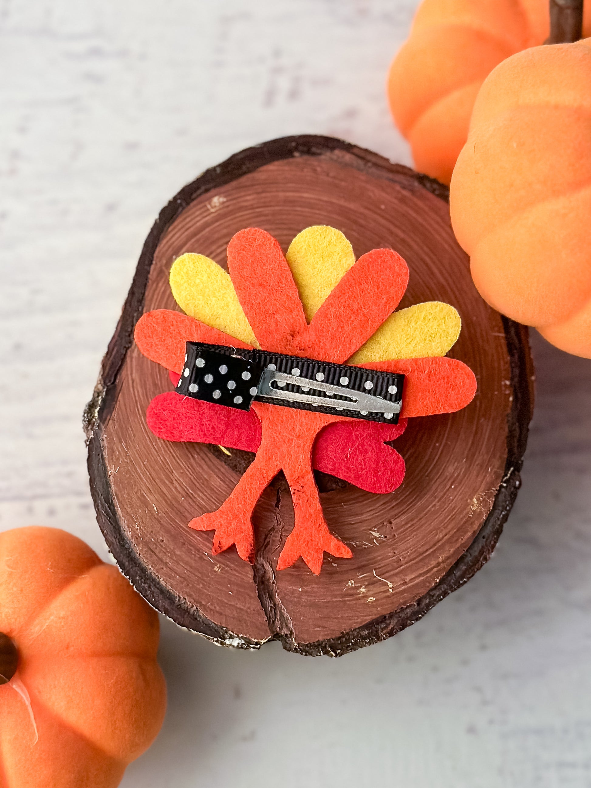 back of the Thanksgiving Felt Turkey Clippie