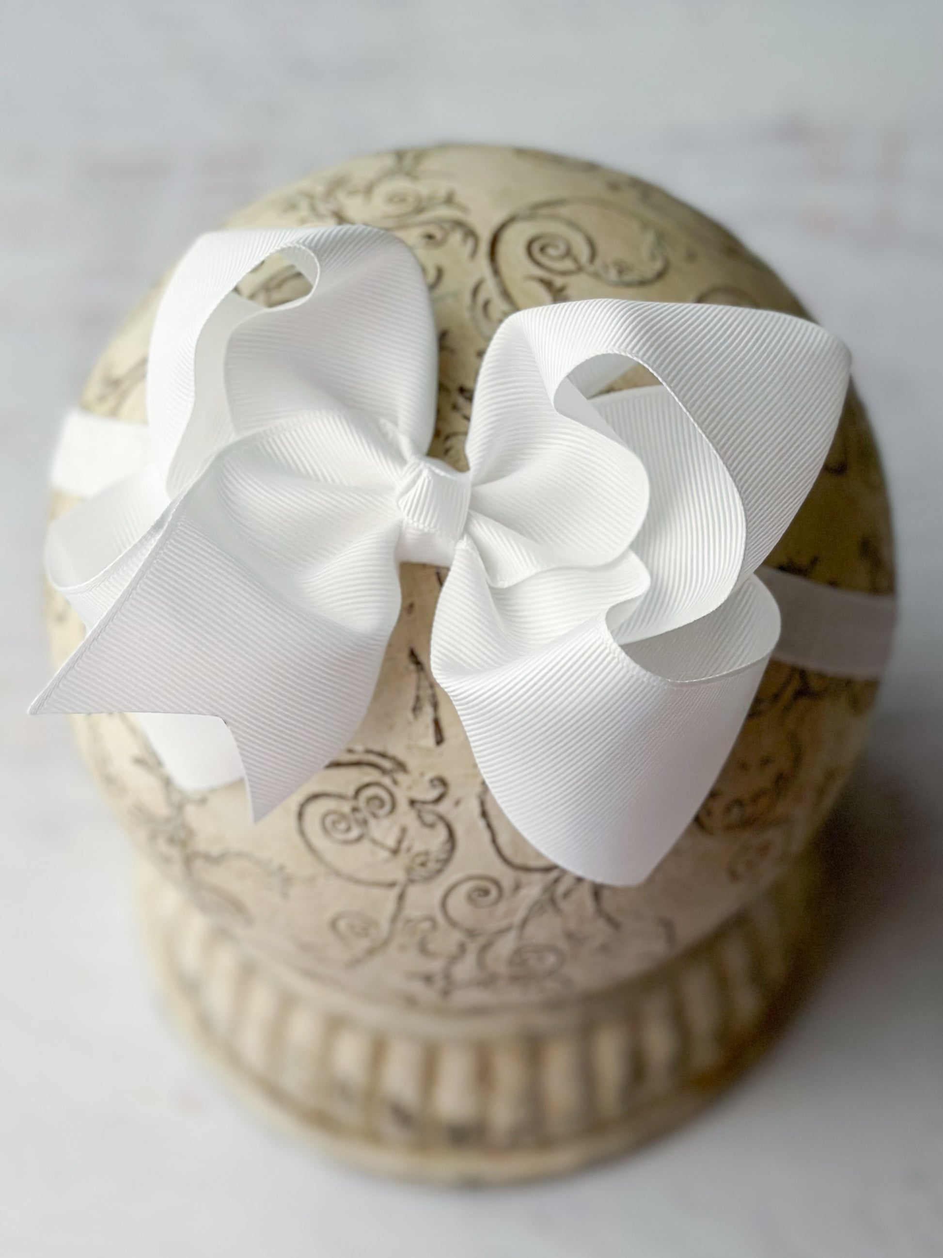 white satin bow headband