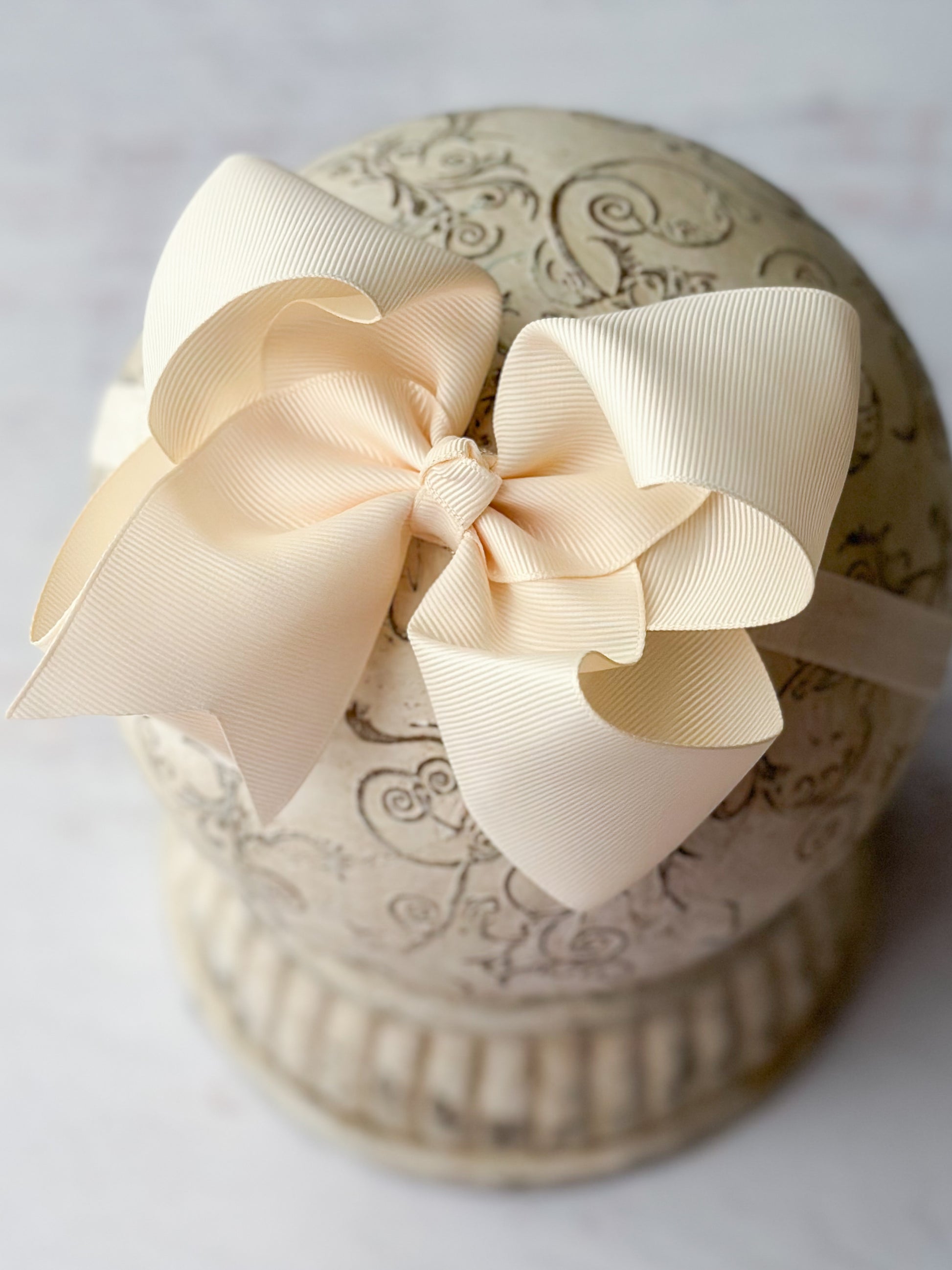 ivory satin bow headband