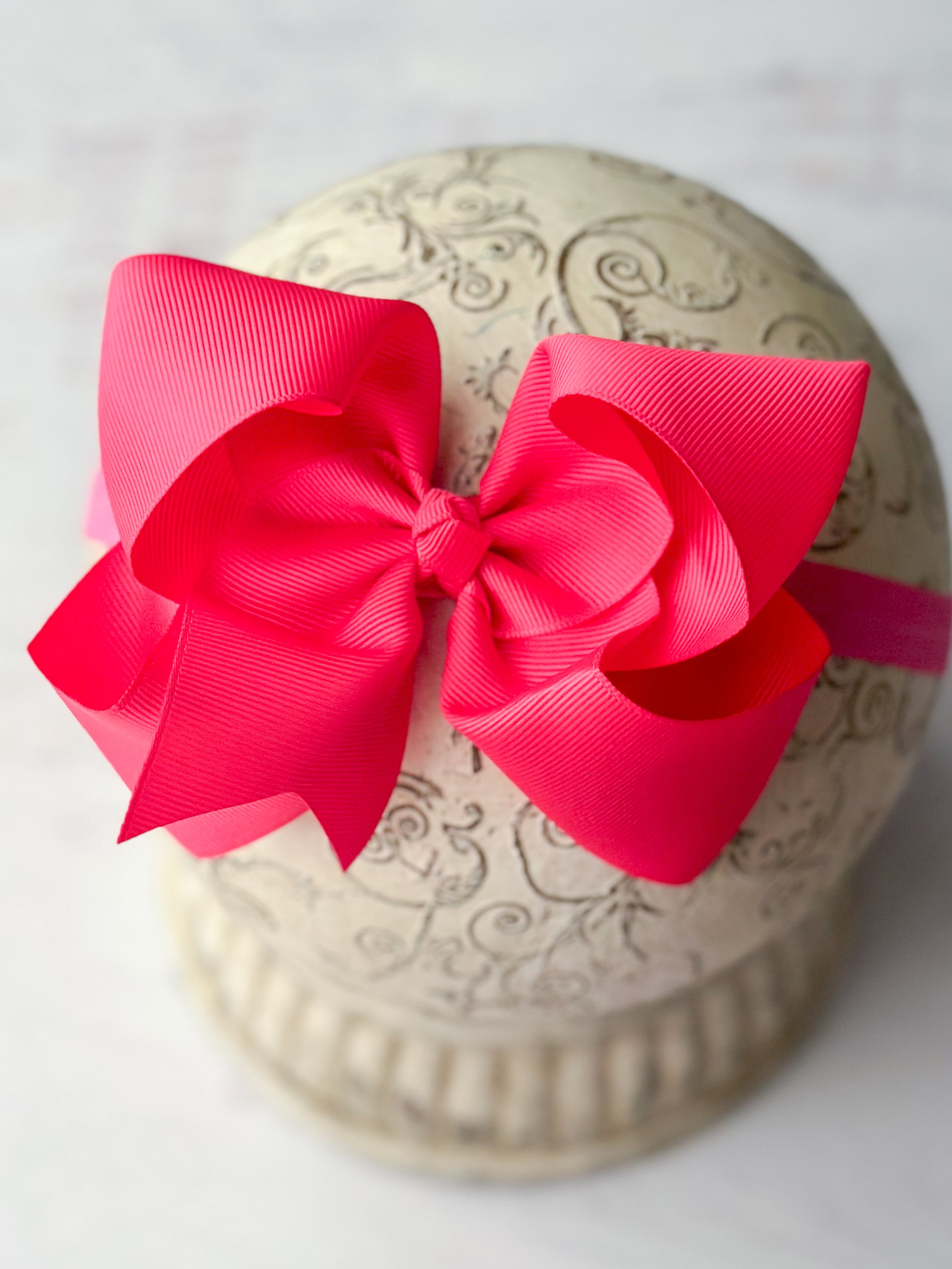 hot pink satin bow headband