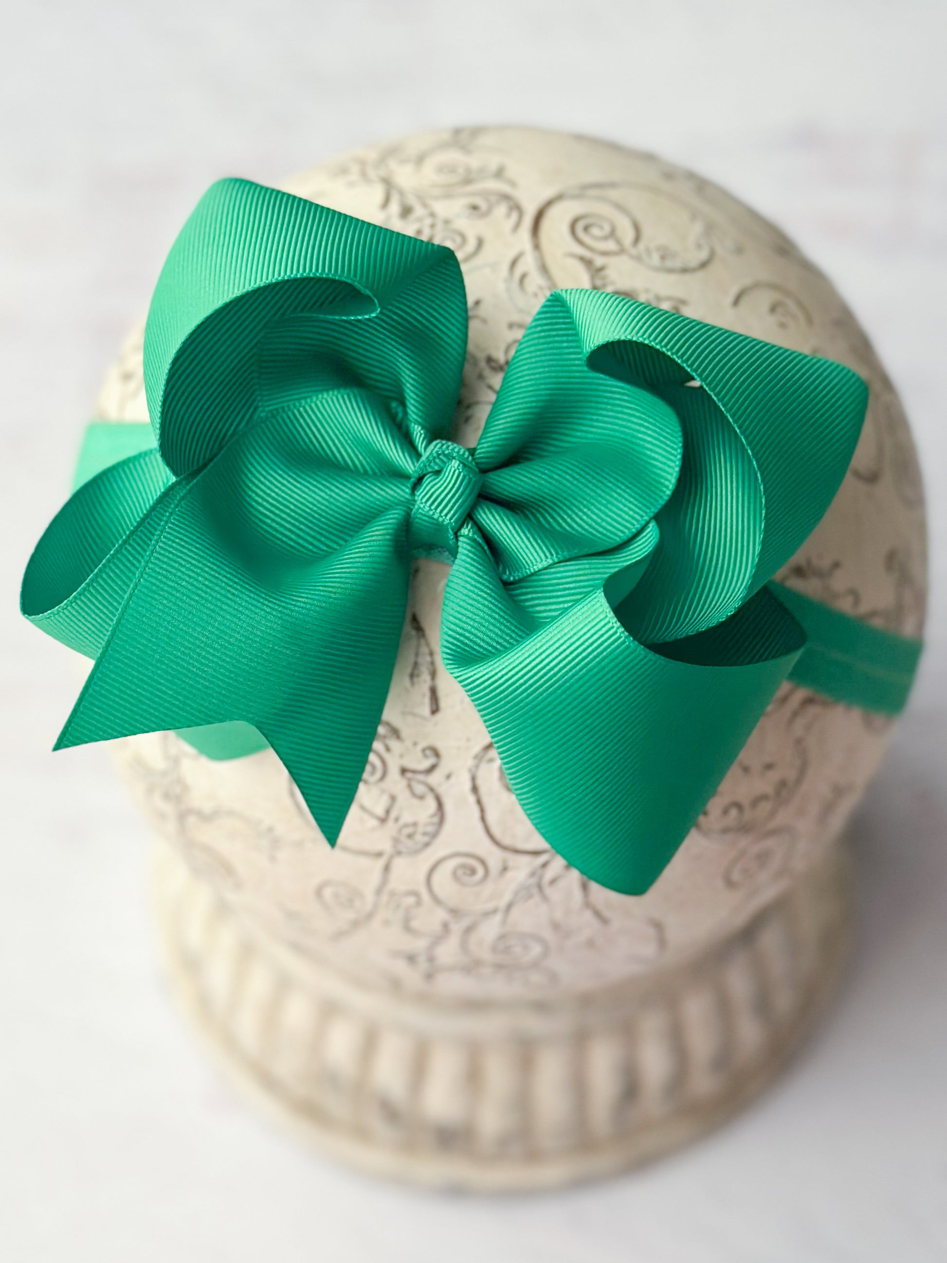 emerald satin bow headband