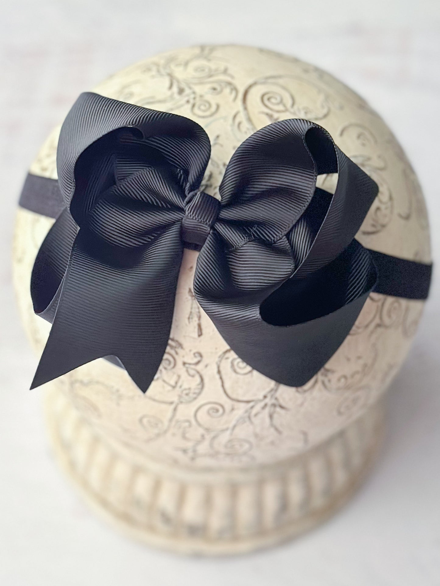 black satin bow headband