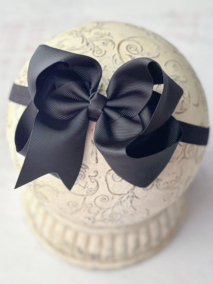 black satin bow headband