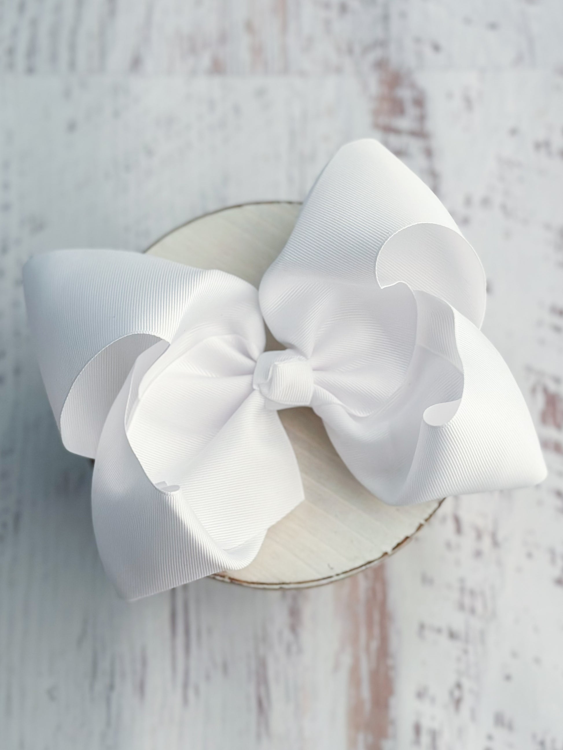 white texas size hair bow