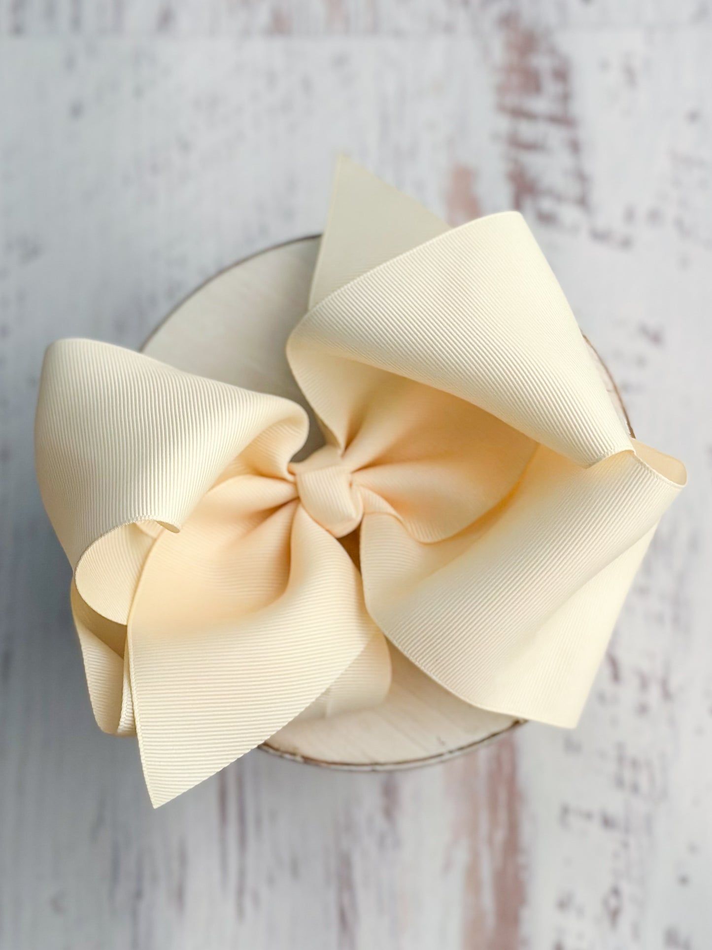 ivory texas size hair bow