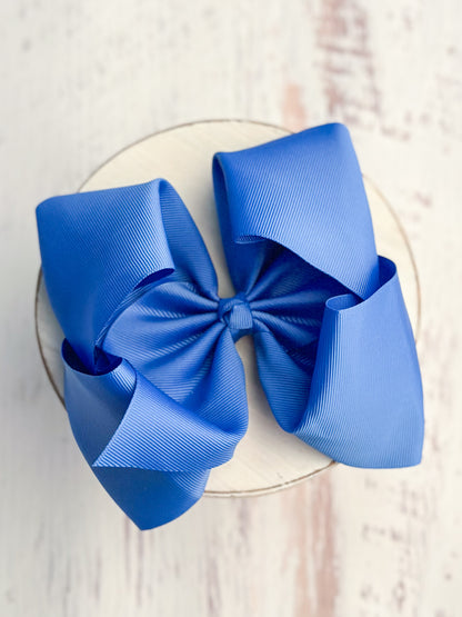 royal blue texas size hair bow